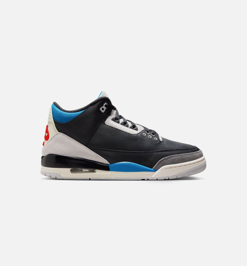 Air Jordan 3 Retro OG Rare Air Men's Shoes - Black Chile Red Neutral Grey