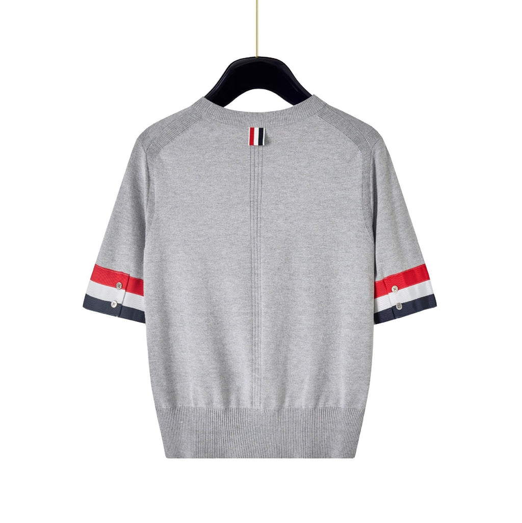 Thom Browne Women's Tricolor Short Sleeve Sweater