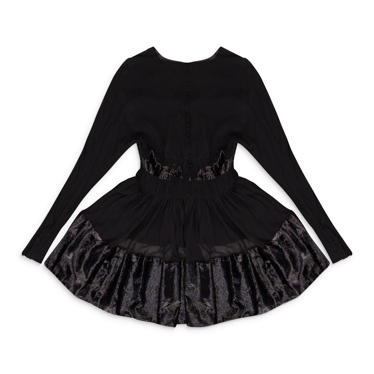 BROWN LACE V NECK FLARE SHORT DRESS