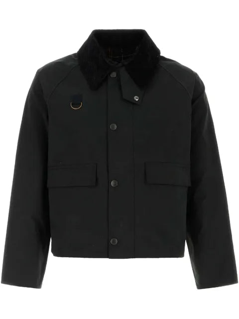 Barbour International shearling-collar jacket