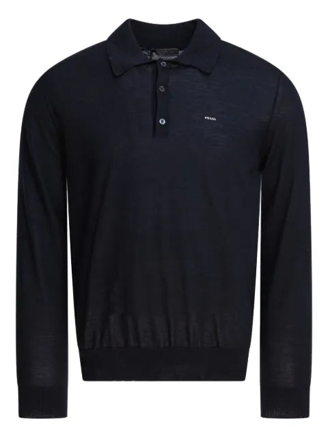Prada long-sleeved superfine wool polo sweater
