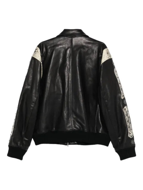 AMIRI snakeskin-print embellished jacket