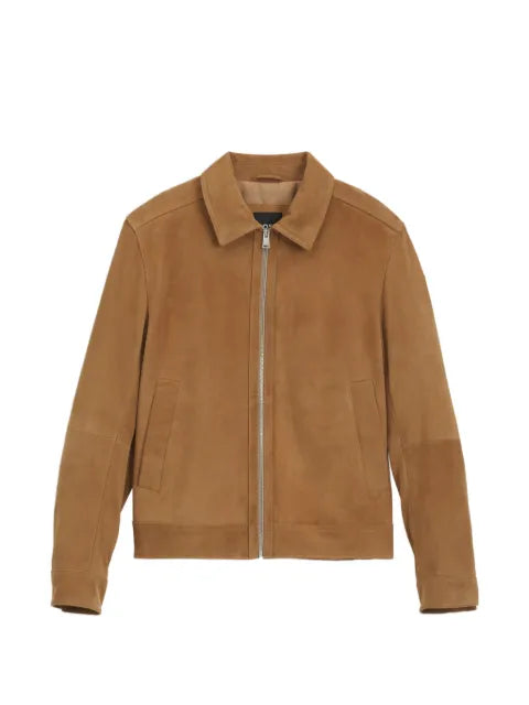 BOSS suede leather jacket with zipper closure