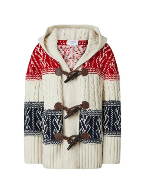 Thom Browne chunky cashmere Fair Isle jacquard duffle jacket