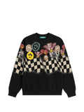 BARROW graphic-print checkered sweatshirt