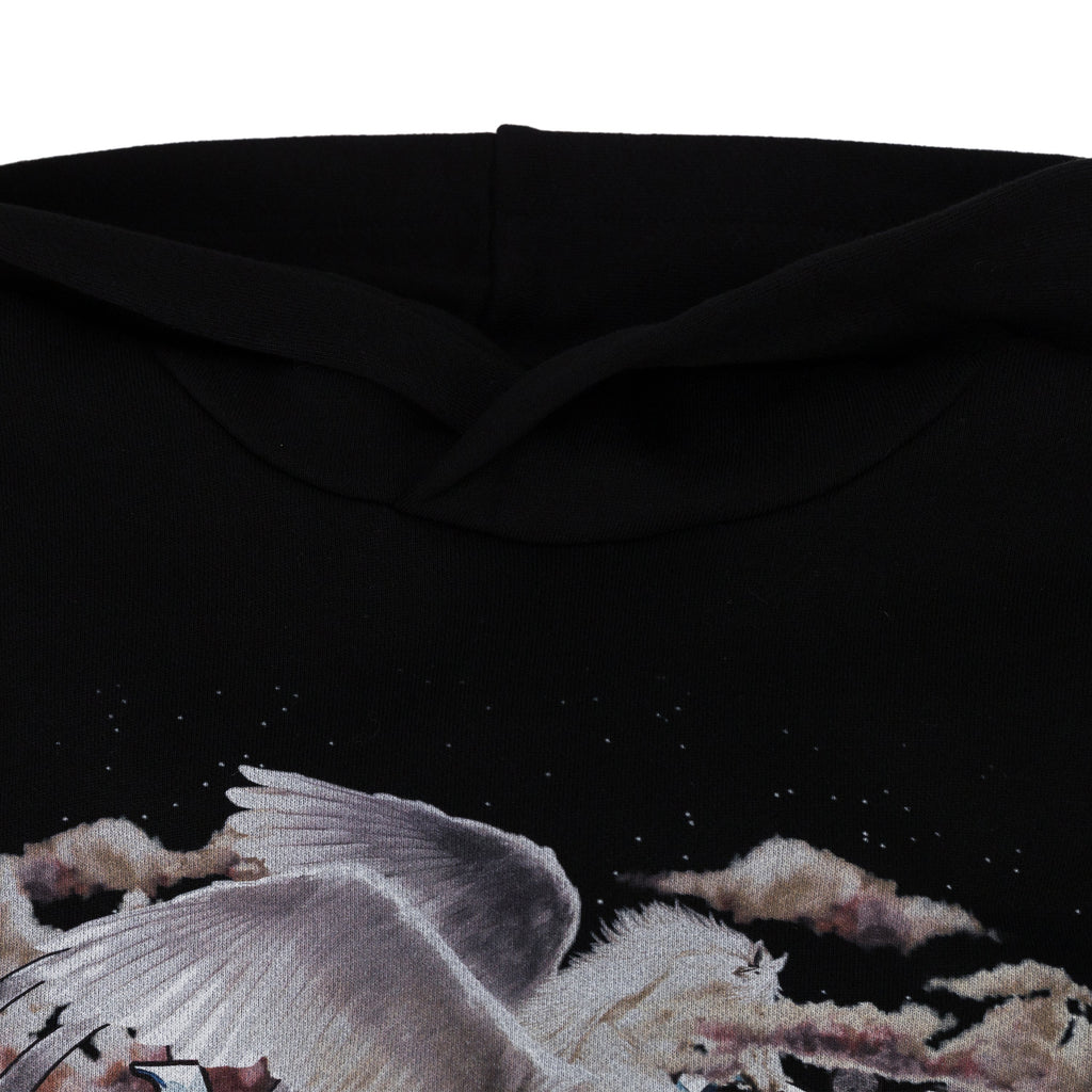 Black Pegasus Script Hoodie