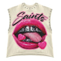 Vintage Multi Graphic Rivet Sleeveless Crop Tank Top