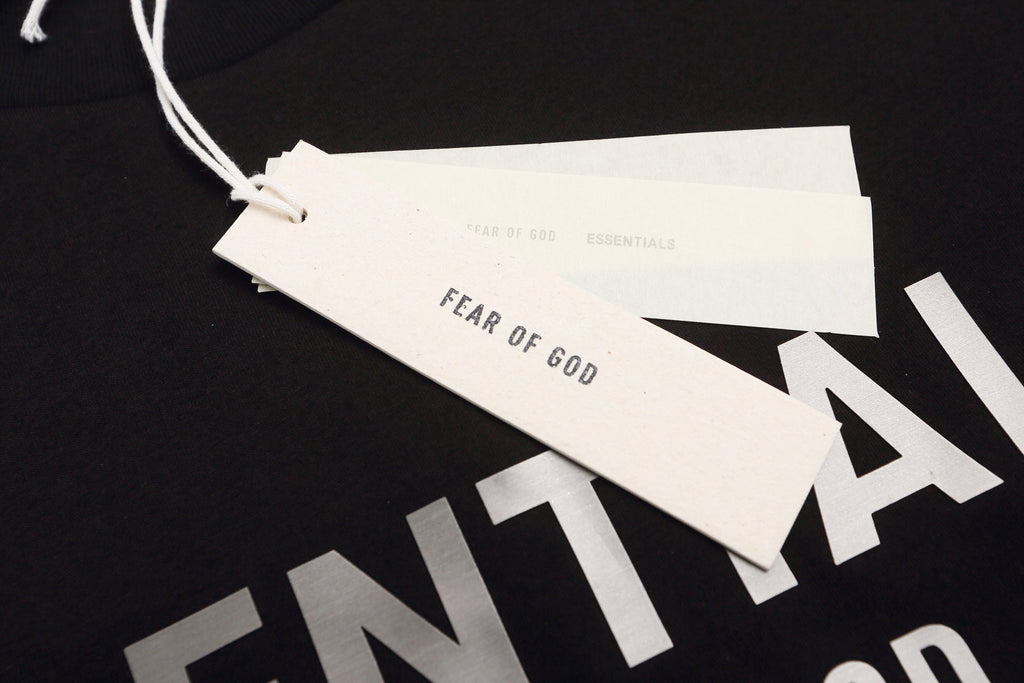 Fear Of God Essentials Silver Foil Letter Print Tee Streetwear Unisex