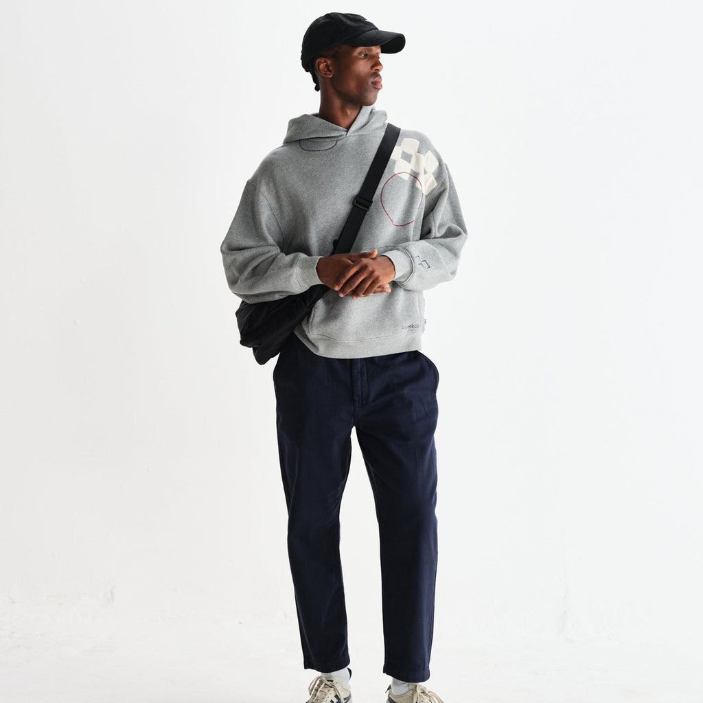 Wax London Kurt Trouser Cotton Linen Crinkle: Navy