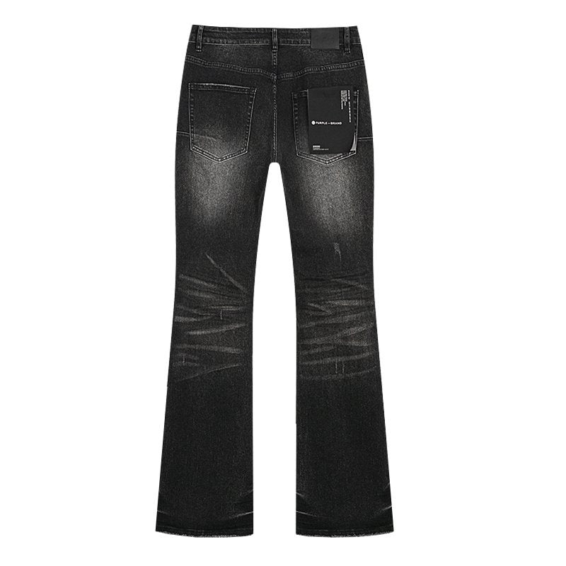 Purple Brand Black Washed Flare Jeans
