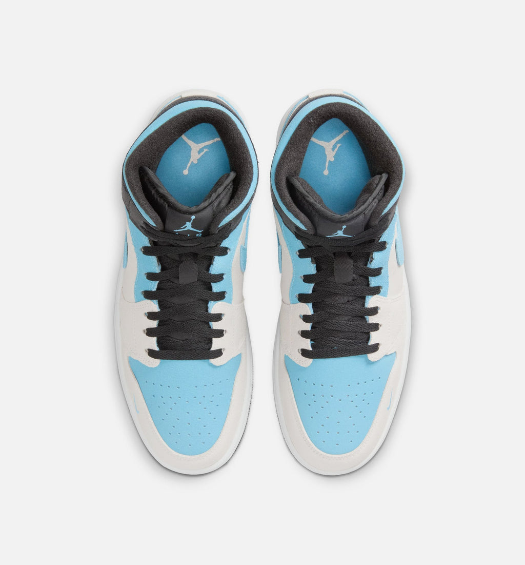 Air Jordan 1 Mid SE Men's Lifestyle Shoes - Summit White/Blue Chill/Black