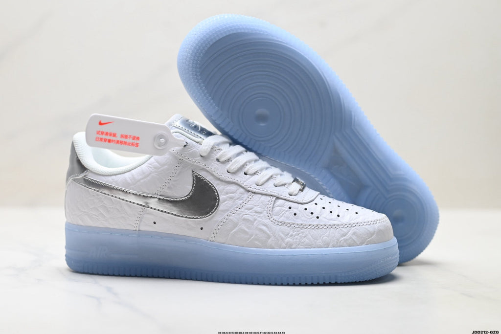 Nike Air Force 1 Low White Ice Blue Unisex Sneakers Style 06