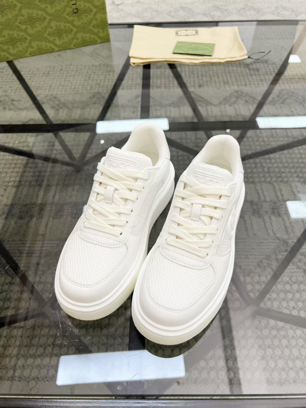 Gucci White Low-Top Sneakers
