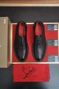 Christian Louboutin Black Red-Sole Lace-Up Dress Shoes