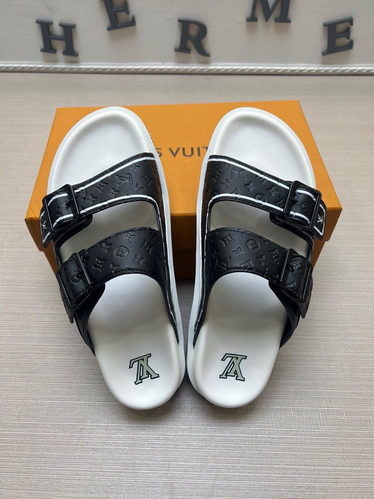 Louis Vuitton Double-Buckle Slide Sandals