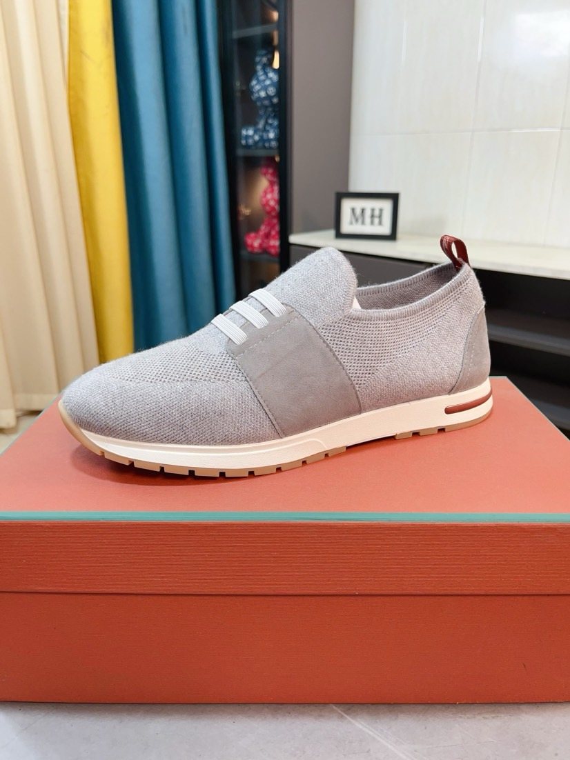 Loro Piana Men's Knit Slip-On Sneakers