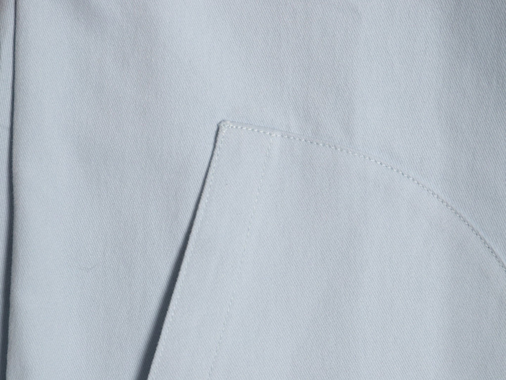 LOEWE Pale Blue Cotton Hooded Long-Sleeve Shirt Jacket